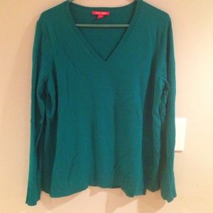 Teal Acrylic V-Neck Sweater