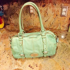 FOSSIL "MADDOX" LEATHER SATCHEL - MINT