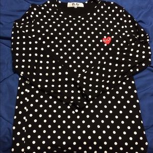 Comme des garçons polka dot long sleeve fits MED.