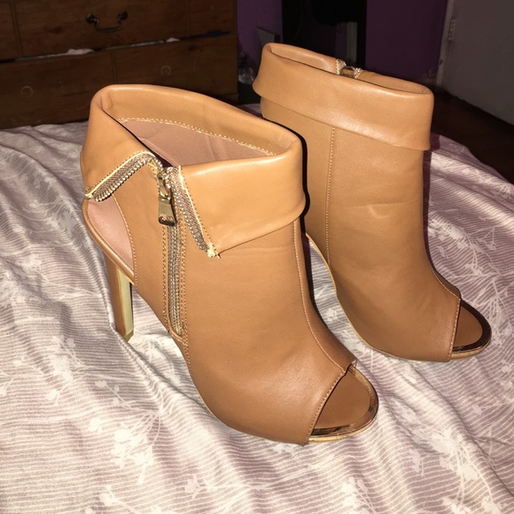 Shoes - Peep toe booties, worn once