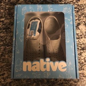 Boys shoes size 12 Native Gray w/blue tip