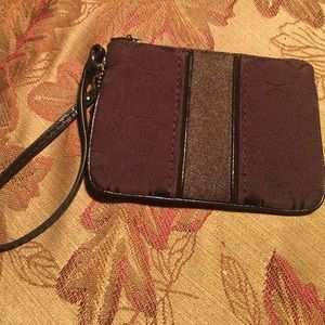 Coach brown wristlet