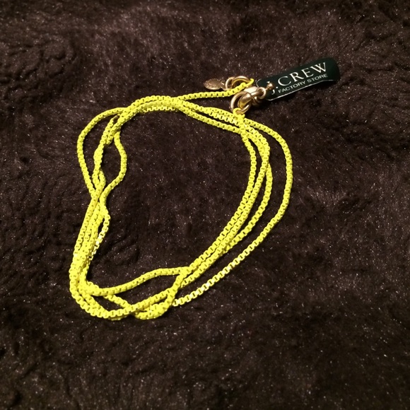 J.crew neon yellow cubed chain necklace