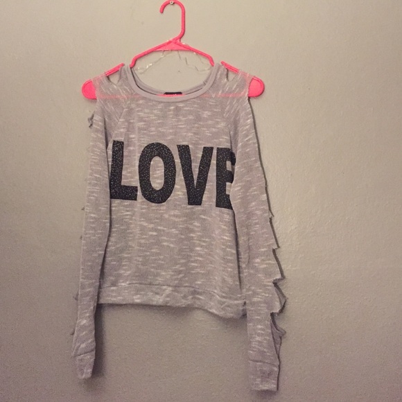 "Love/Hate" Sweater with edgy arms