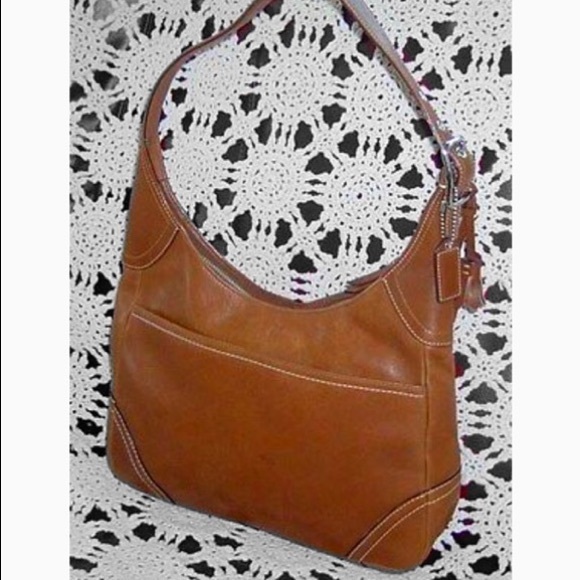 Coach Hobo Brown Leather purse With Tassels