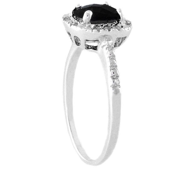 ✋🏻SOLD✋🏻💙925 Silver Blue Topaz & Diamond Ring💙 - Picture 2 of 3