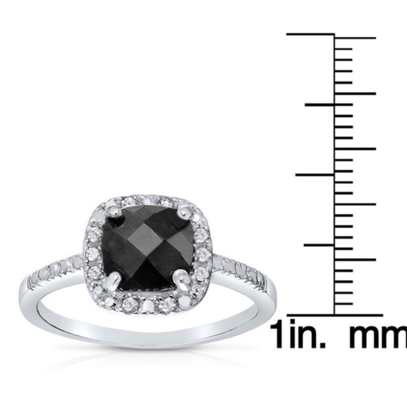 ✋🏻SOLD✋🏻💙925 Silver Blue Topaz & Diamond Ring💙 - Picture 3 of 3