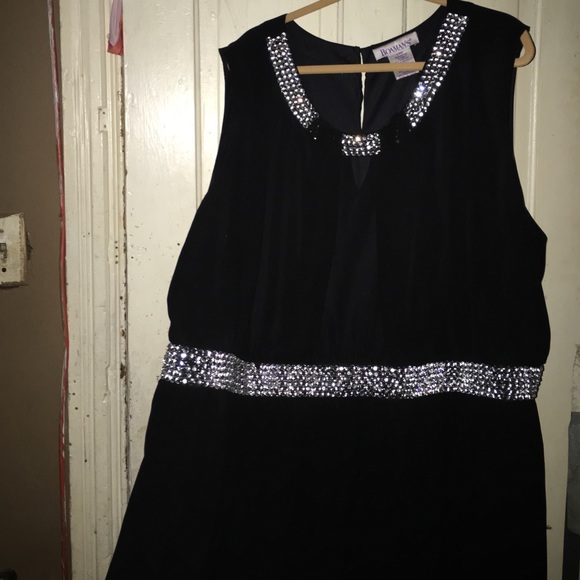 Black dress with rhinestone collar and belt