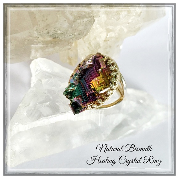 Healing Stones And Crystals Jewelry - ❣🆕❣✨Sterling Silver Natural Bismuth Healing Ring✨