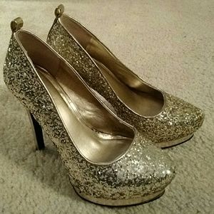 Gold Mossimo Glitter Heels / Pumps