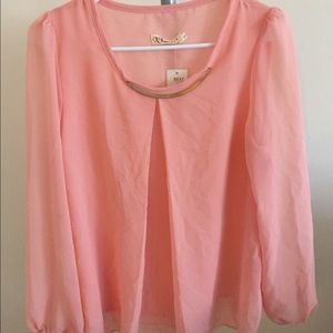 Peach chiffon blouse