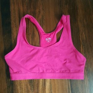 Pink sports bra