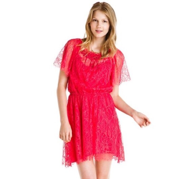 NEW Free People Lace Boho Cherry Pop Dress S - Picture 1 of 4