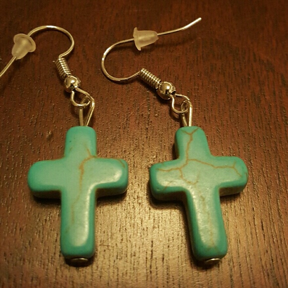 *New* Turquoise Cross Earrings