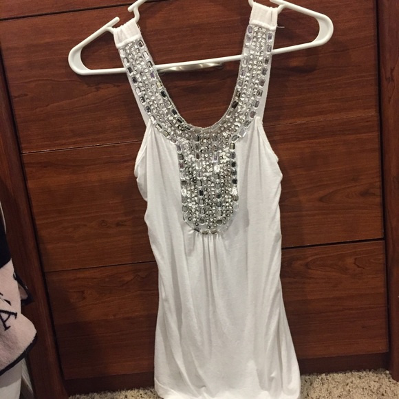 Beaded white top