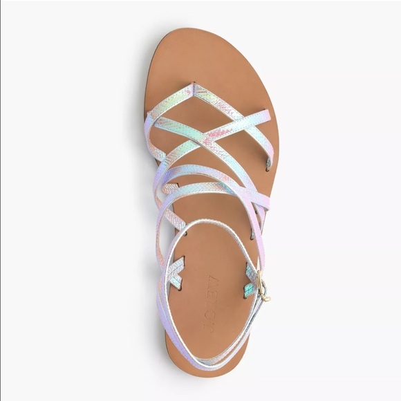 iridescent gladiator sandals