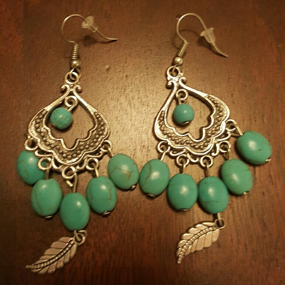 *New* Boho turquoise fashion dream catcher earring