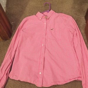 Pink Hollister button up.