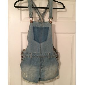 Short Style Jean Overalls
