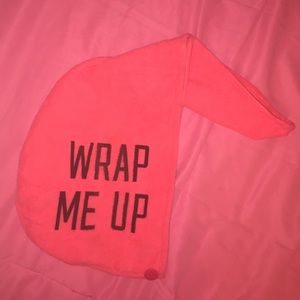 Pink hair wrap towel