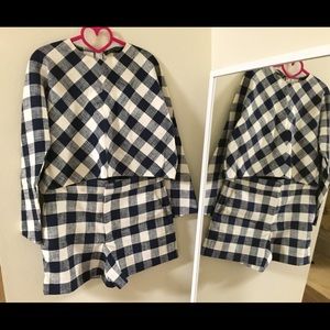 ZARA check top&shorts set