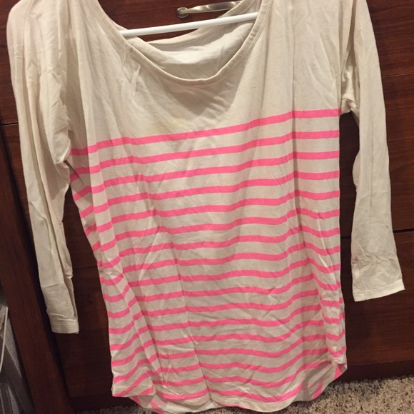 Cream and pink striped shirt