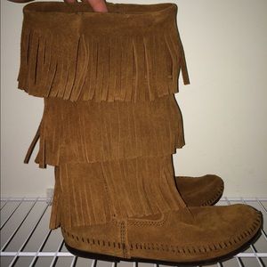 Fringe Moccasin tall boots