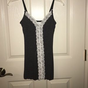 black and white striped tank