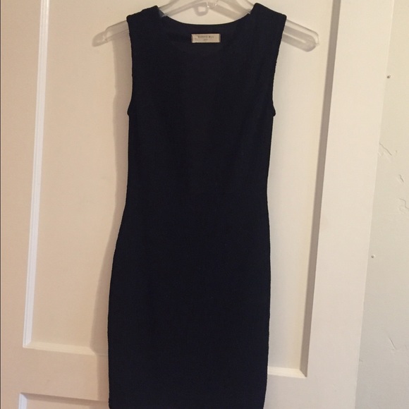 Black sparkle bodycon dress.