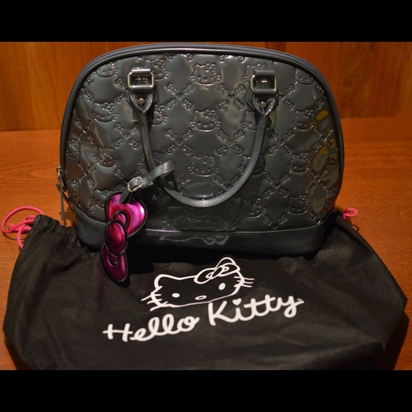 Hello Kitty Handbags - Hello Kitty Embossed Patent Gray Tote Bag