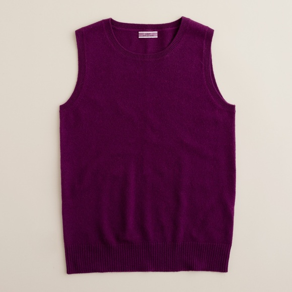 J Crew Purple Cashmere Shell XS