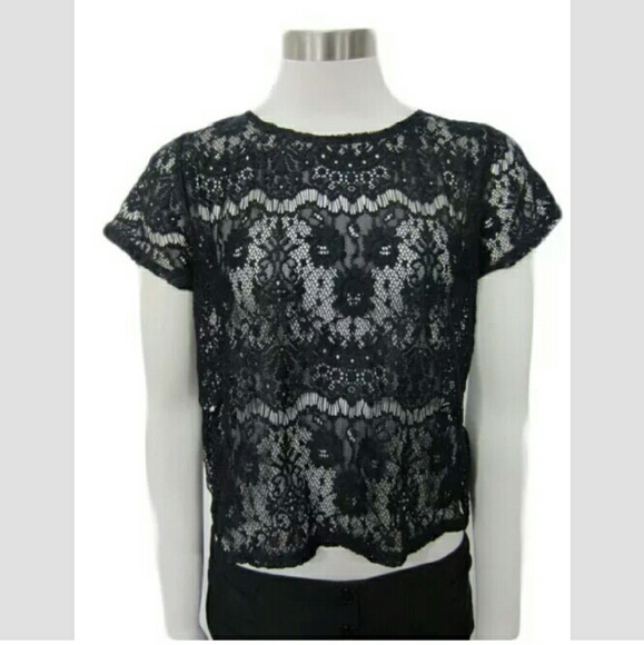 Audrey 3+1 new black lace top s/m