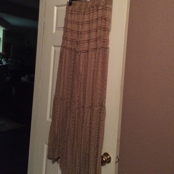 Beautiful camel colored lace see thru pants