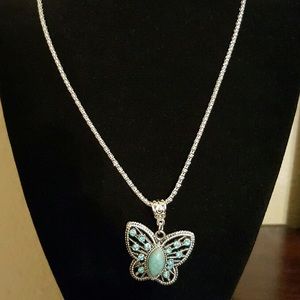 Bohemian Delicate Turquoise Butterfly Necklace