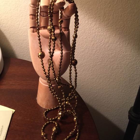 Gold costume jewelry necklace.