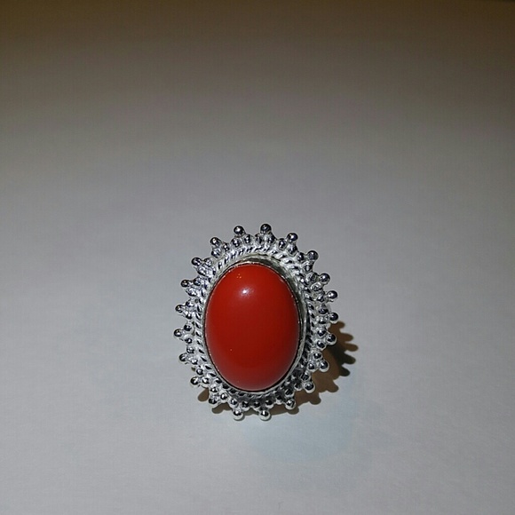 Jewelry - Handmade Sterling Silver Red Agate Ring.