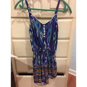 Lf multi color romper with Pom Pom detail