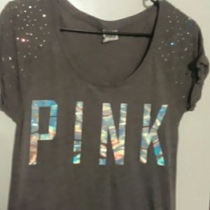 PINK sparkling short sleeve shirt