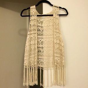 Fringe + lace vest