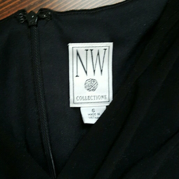 SOLD! NW Knee length black dress with white floral - Picture 3 of 4