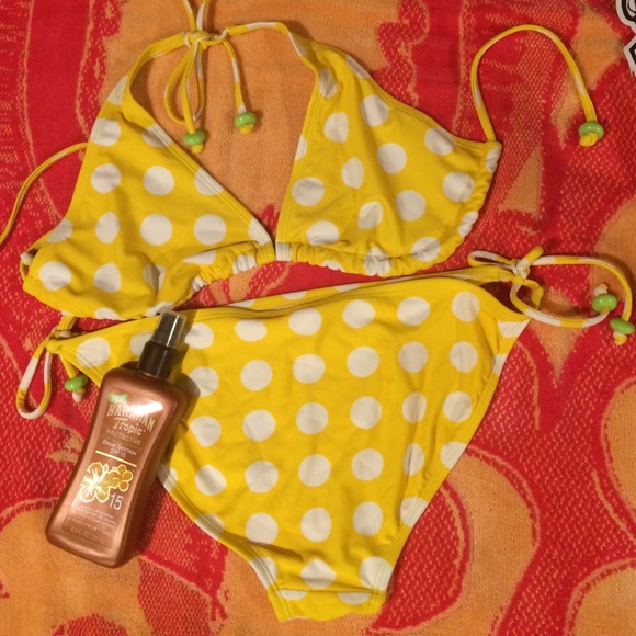 Yellow polka dot bikini