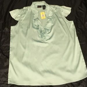 Torrid size 0 mint satin blouse
