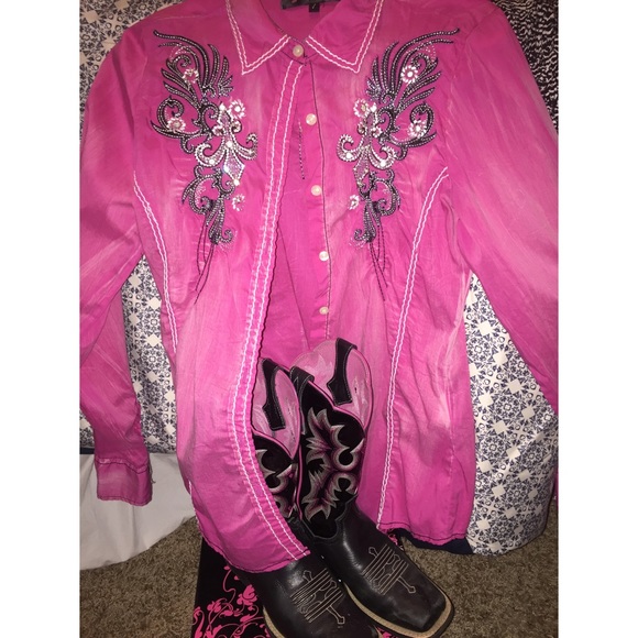 Pink Roar Button Down - Large