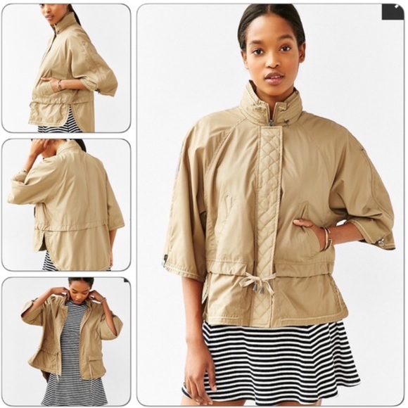 Cropped Anorak Jacket Theory Women's Natural Cropped Anorak Jacket