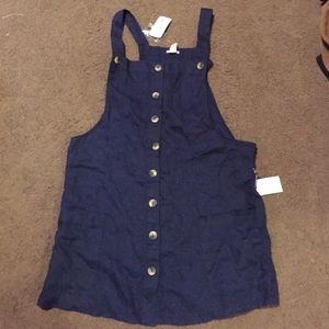 Navy blue overall dress