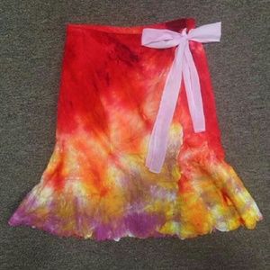 One of a kind tie dyed wrap around skirt