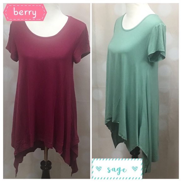 SHORT SLEEVE TRAPEZE TOP IN 5 COLORS! - Picture 2 of 4
