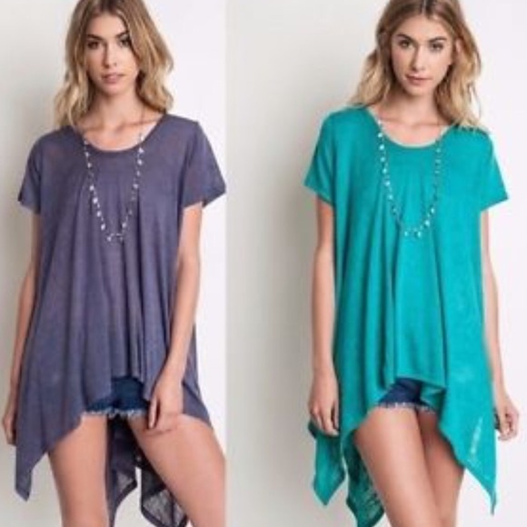 SHORT SLEEVE TRAPEZE TOP IN 5 COLORS! - Picture 3 of 4