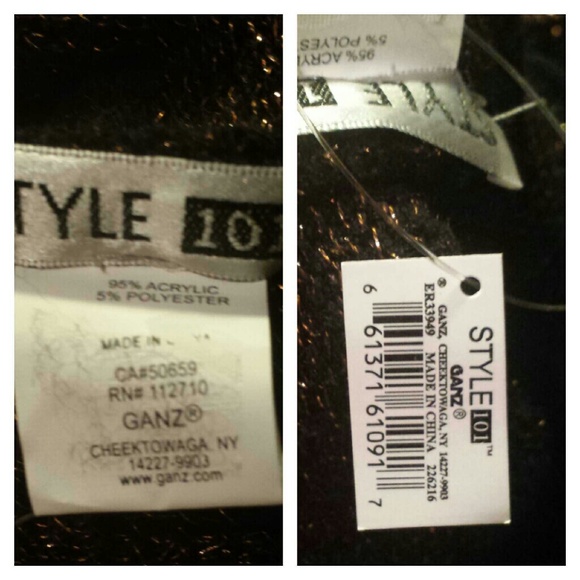 Ganz Style 101 Black /Bronze Shimmer Cowl Poncho - Picture 4 of 4