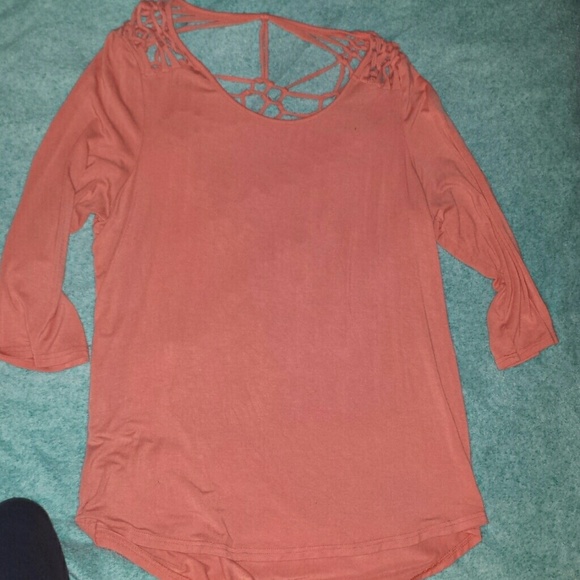 BKE Half sleeve top -coral/orange